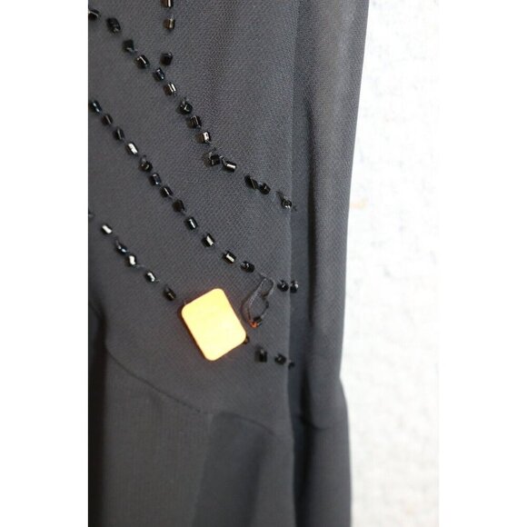 SL Fashions Vtg. Chiffon Beaded Midi Dress-Size 12-Dark Romantic-Fairycore - Picture 7 of 13